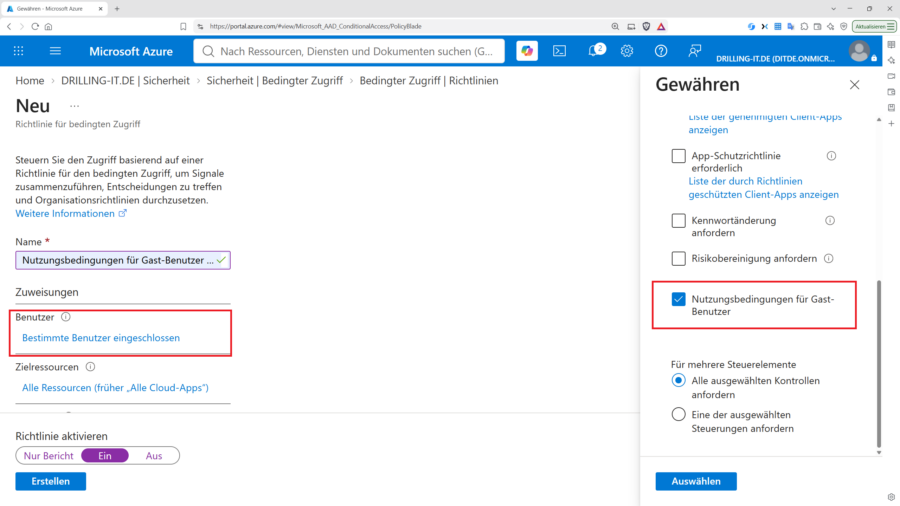 Richtlinie lässt B2B Gäste nur passieren, wenn Sie den Nutzungsbestimmungen zugestimmt haben.